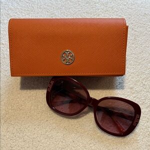 Tory Burch Burgundy Sunglasses with Case